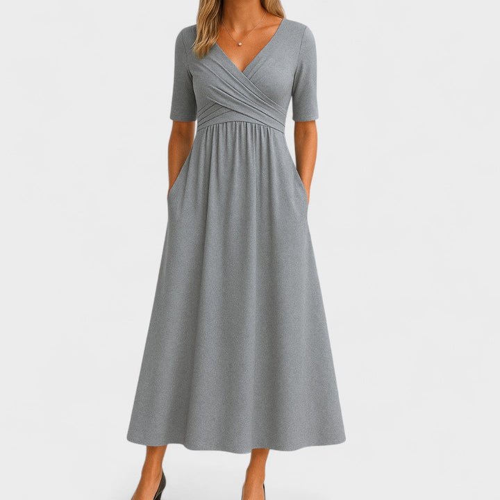 Duttini | Elegant Midi Dress for Women in Soft Fabric, Fitted, Black