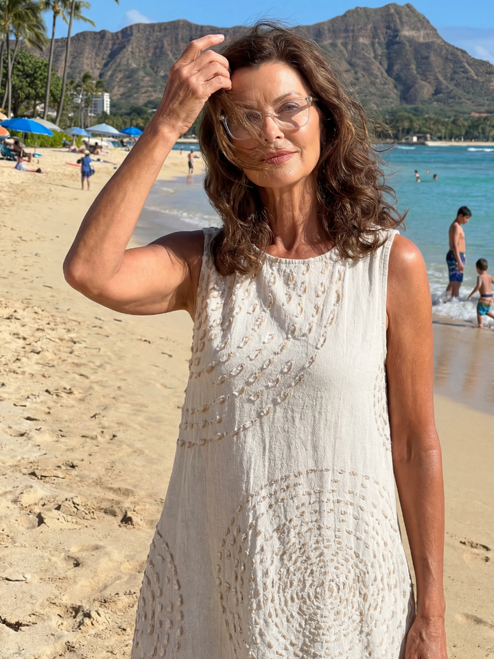 Duttini | Graceful Texture Midi Dress for Effortless Elegance