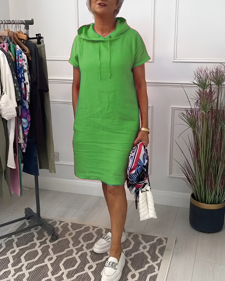 Duttini | Sculpted Relaxed Hoodie Dress for Effortless Elegance