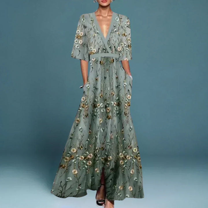 Duttini | Elegant Maxi Dress With Floral Pattern Made to Turn Heads