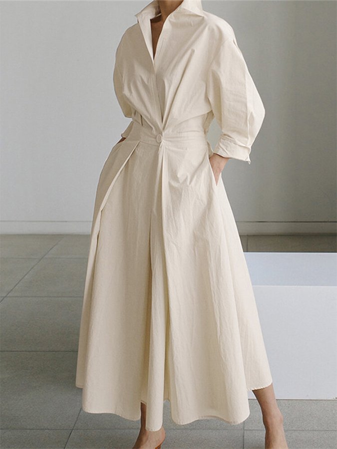 Duttini | Elegant Long Dress with Graceful Drape