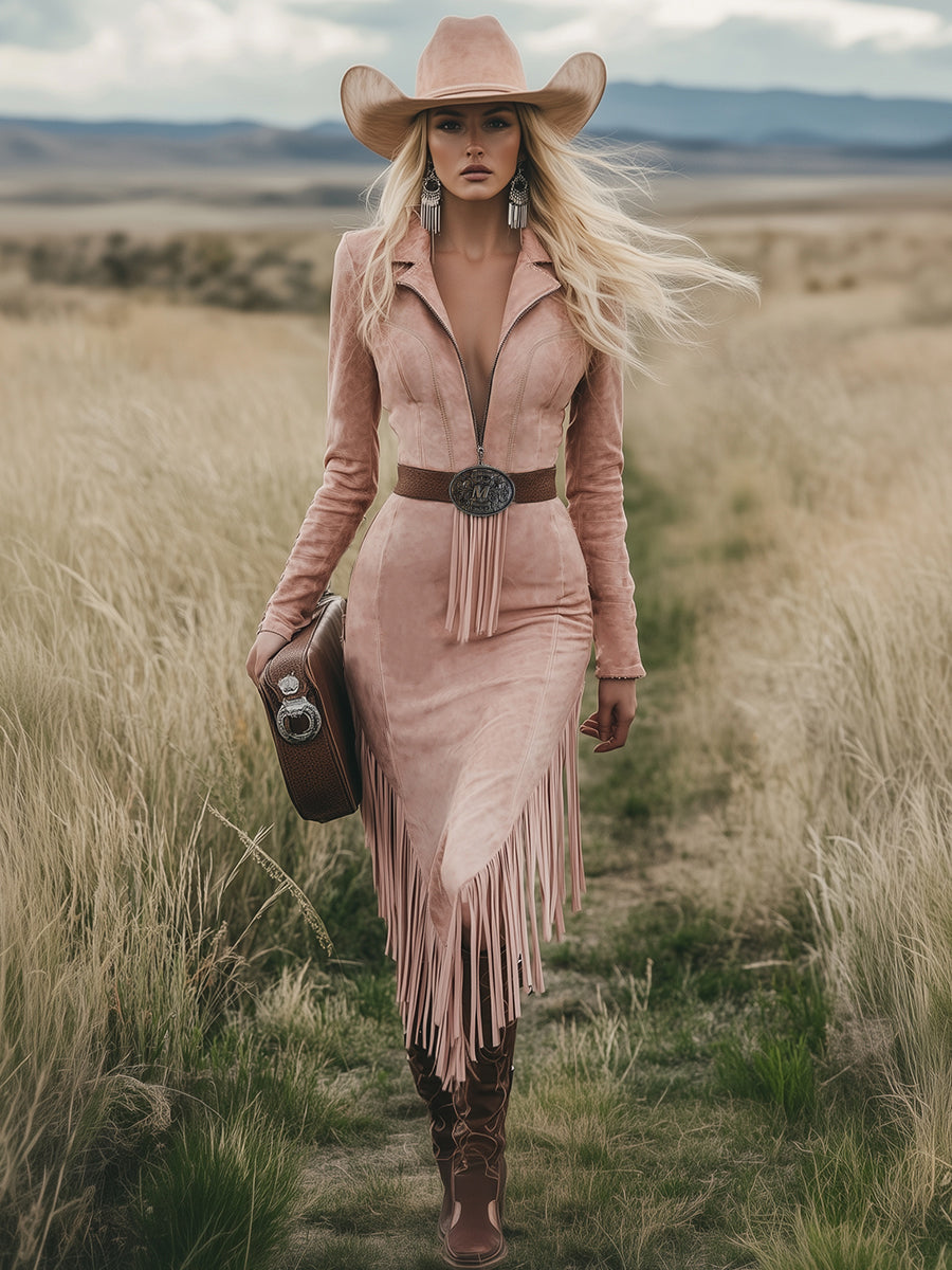 Duttini | Pink Tassel Casual Dress