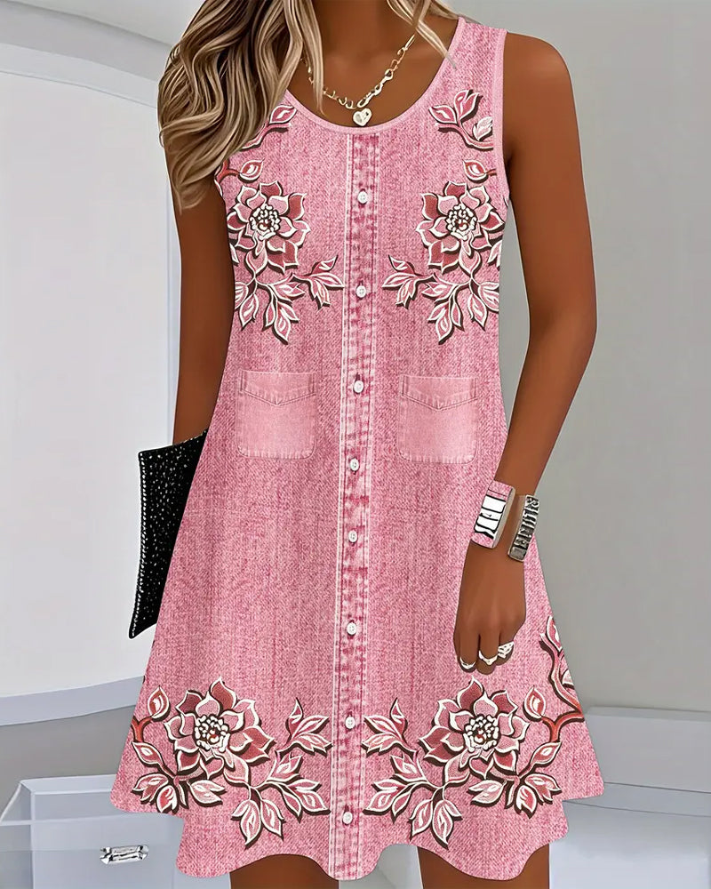 Duttini | Romantic Sleeveless Stylish Dress for a Polished Look