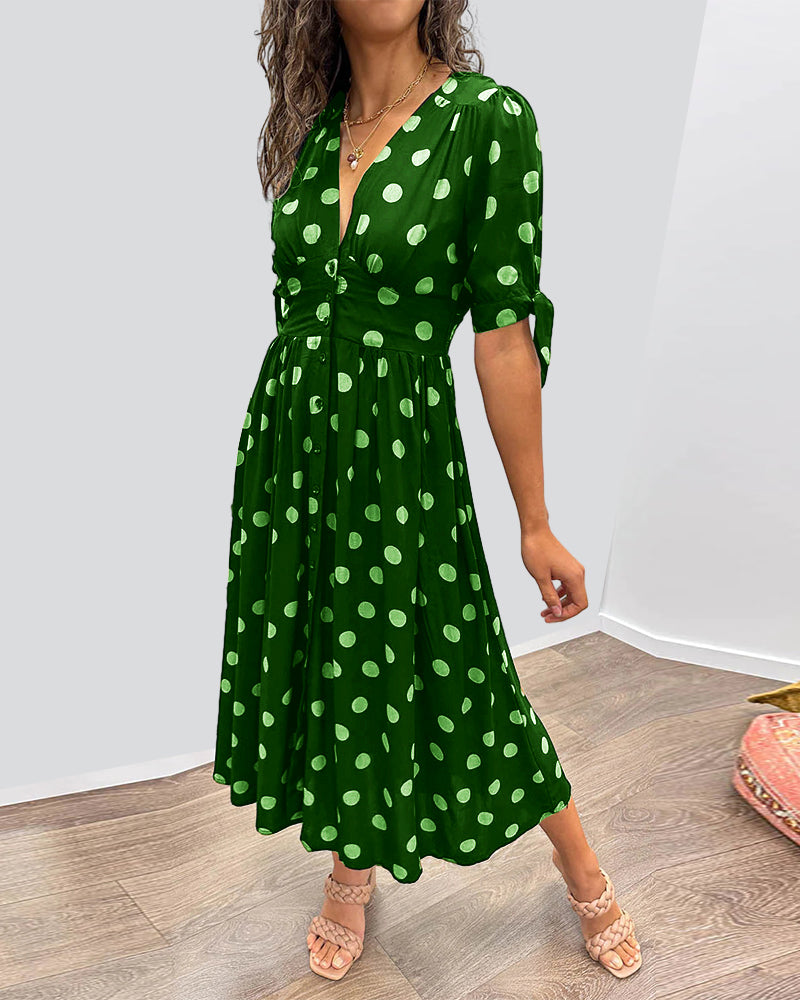 Duttini | Elegant Polka Dot Dress with a Timeless Finish
