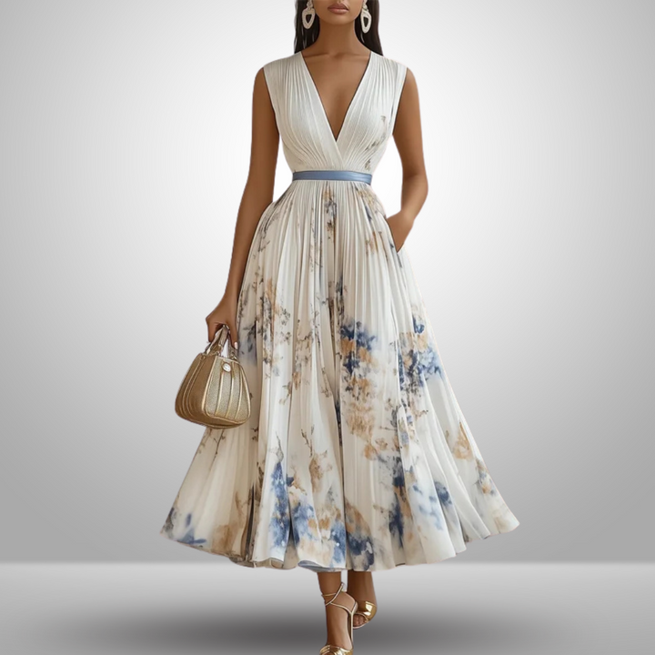 Duttini | Elegant Flowy Sleeveless Summer Maxi Dress