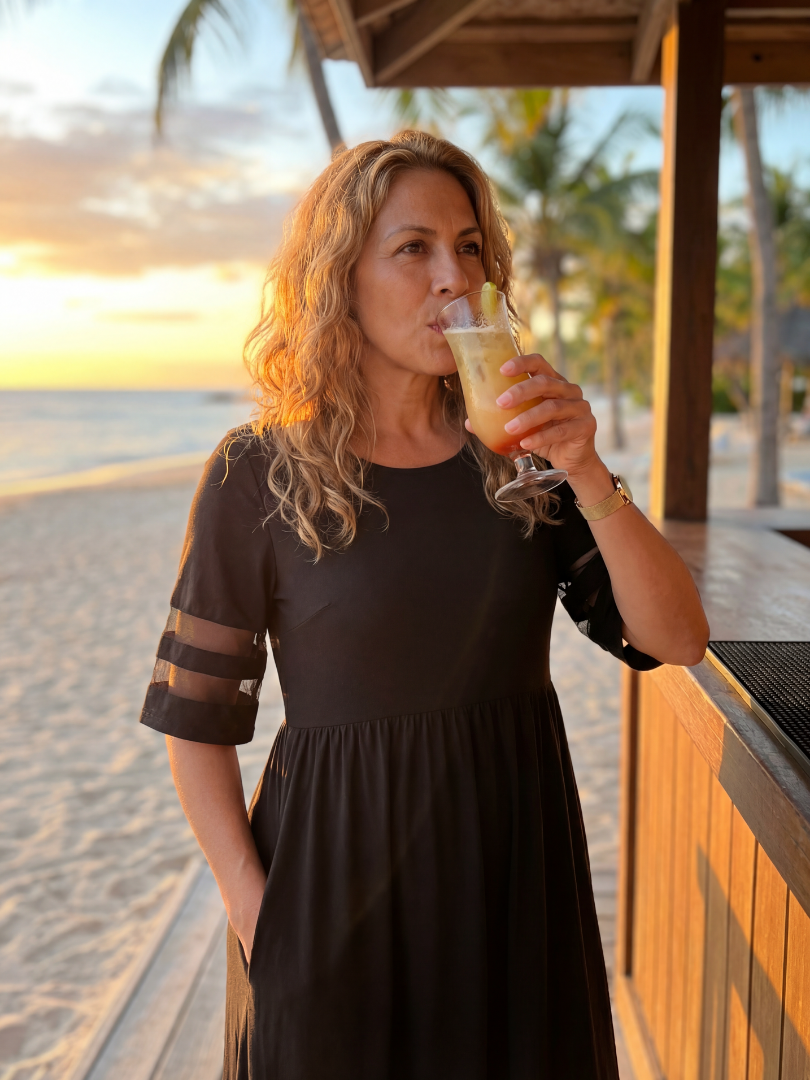Duttini | Modern Evening Ease Midi Dress in a Flattering Cut
