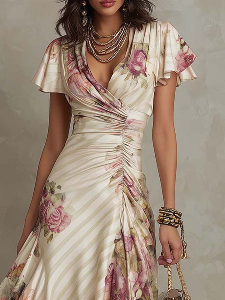 Duttini | Chiffon Floral Evening Dress