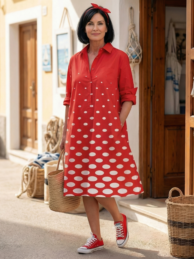 Duttini | Effortless Bright Day Dot Dress for a Polished Look