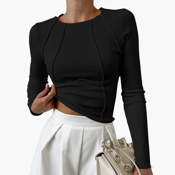 Duttini | Sculpted Seam Long Sleeve Top for a Polished Look