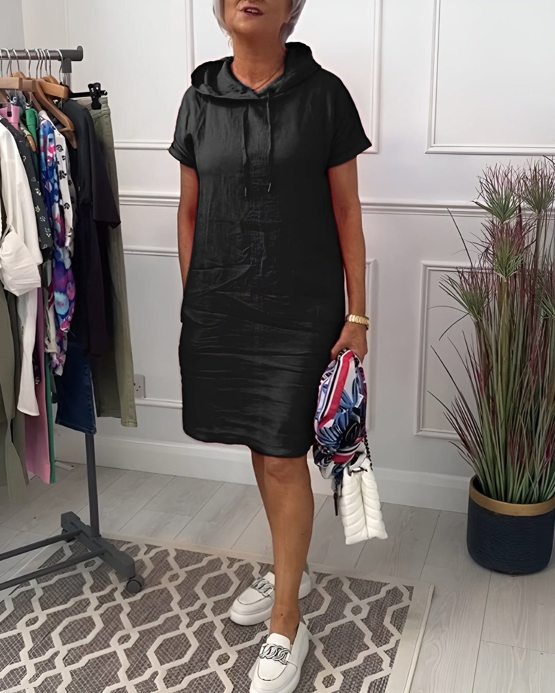 Duttini | Sculpted Relaxed Hoodie Dress for Effortless Elegance