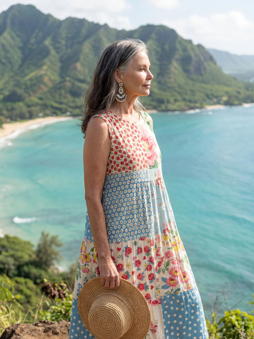 Duttini | Elegant Coastal Floral Midi Dress Made to Turn Heads