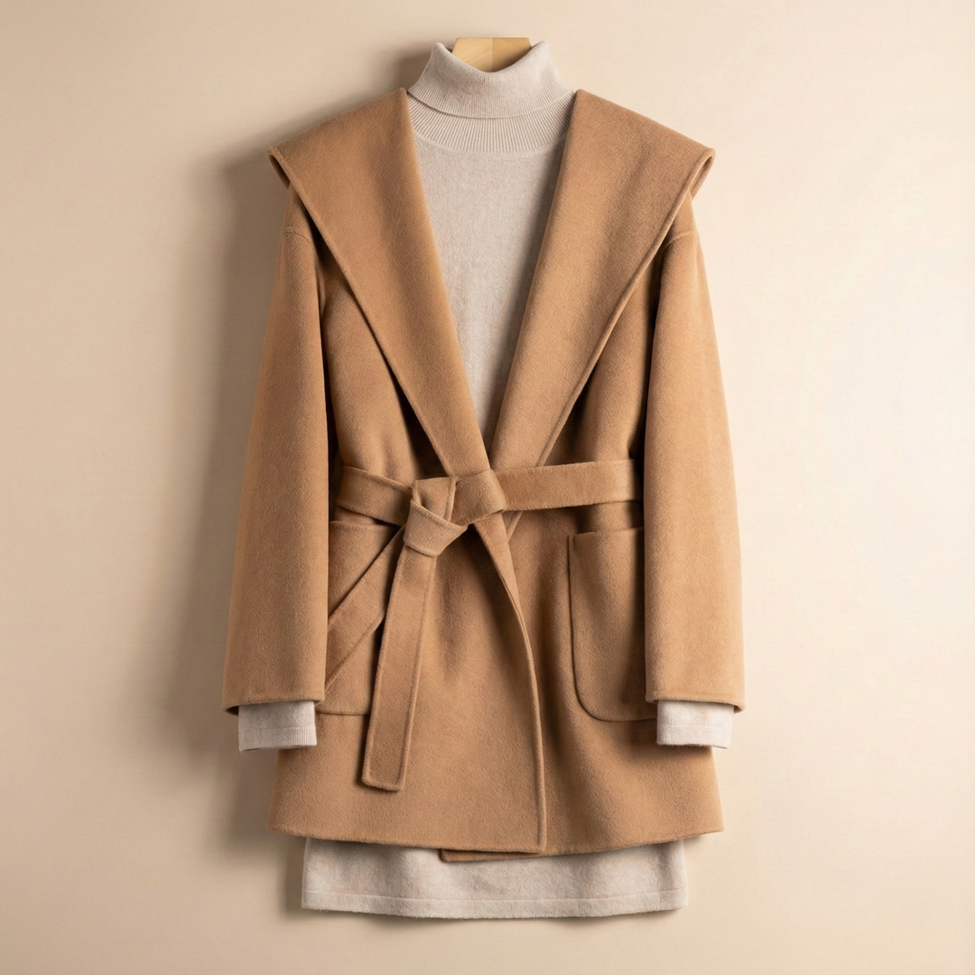 Duttini | Long Pointed Coat in Camel Hair