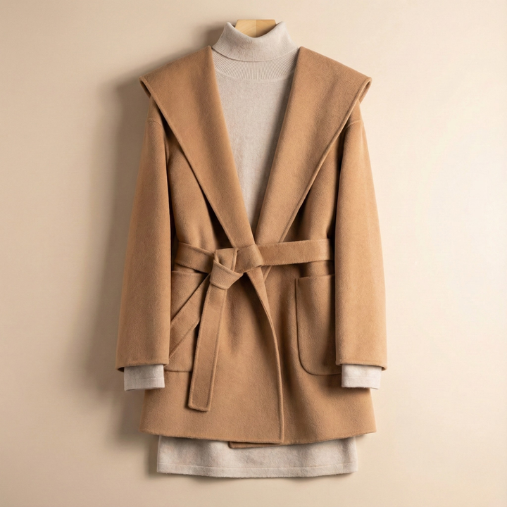 Duttini | Long Pointed Coat in Camel Hair