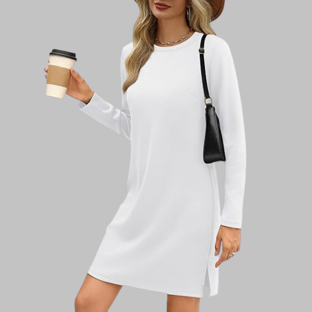 Duttini | Comfortable Long Sleeve Round Neck Dress
