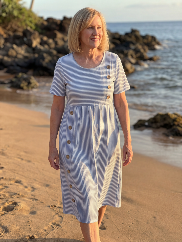 Duttini | Sculpted Harbor Midi Dress for Effortless Elegance