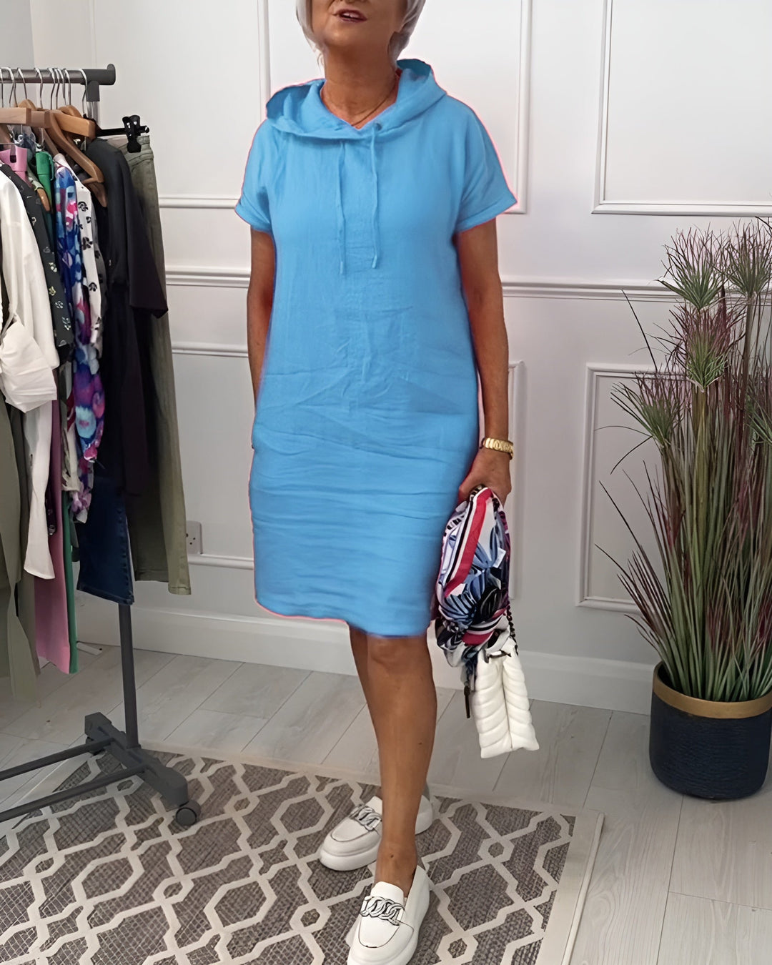 Duttini | Sculpted Relaxed Hoodie Dress for Effortless Elegance