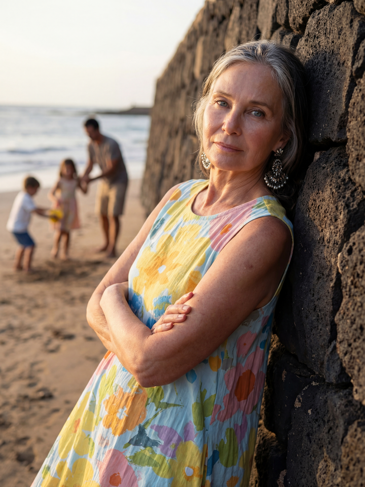 Duttini | Flowing Coastal Texture Midi Dress with Graceful Drape