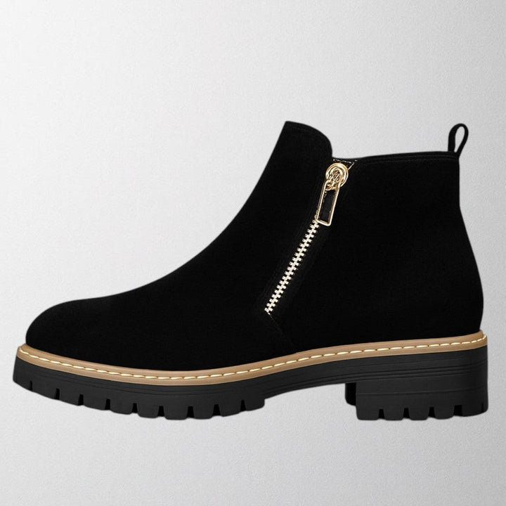 Duttini | Comfort-Fit Shoe With Round Toe And Side Zip Fastening