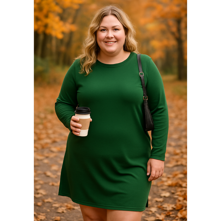 Duttini | Comfortable Long Sleeve Round Neck Dress
