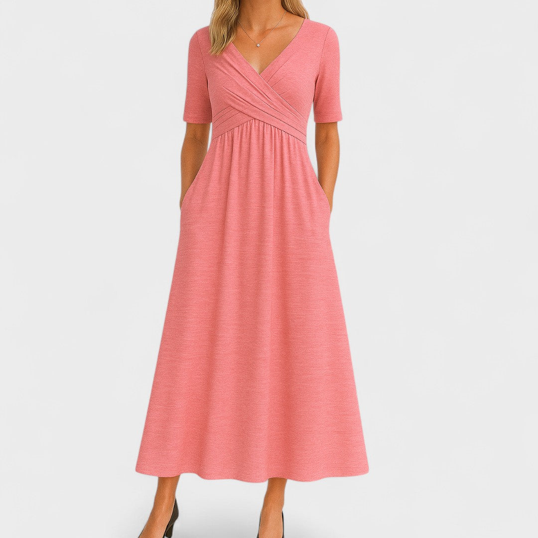 Duttini | Elegant Midi Dress for Women in Soft Fabric, Fitted, Black