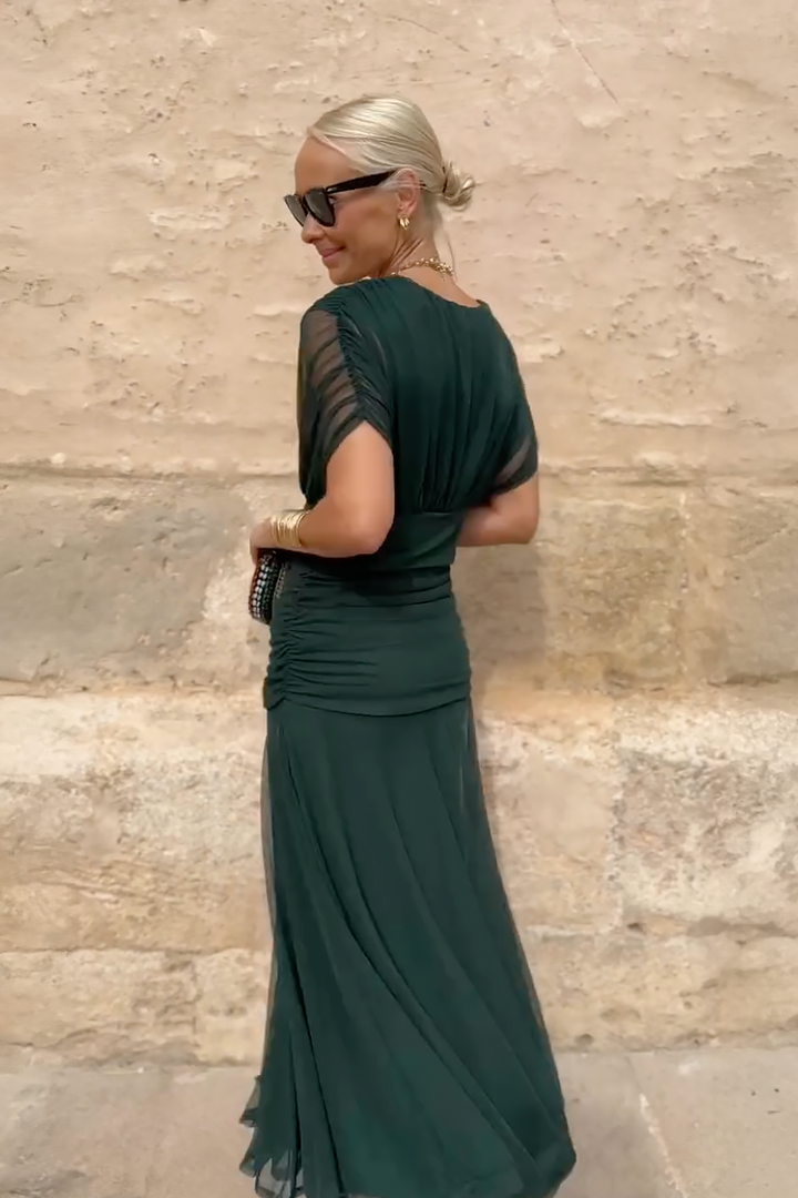 Duttini | Elegant V-neck Fantasy Party Maxi Dress