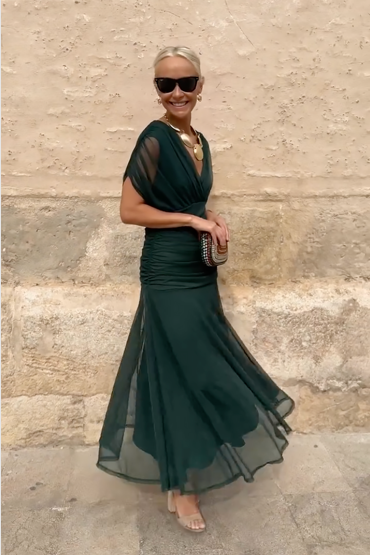Duttini | Elegant V-neck Fantasy Party Maxi Dress
