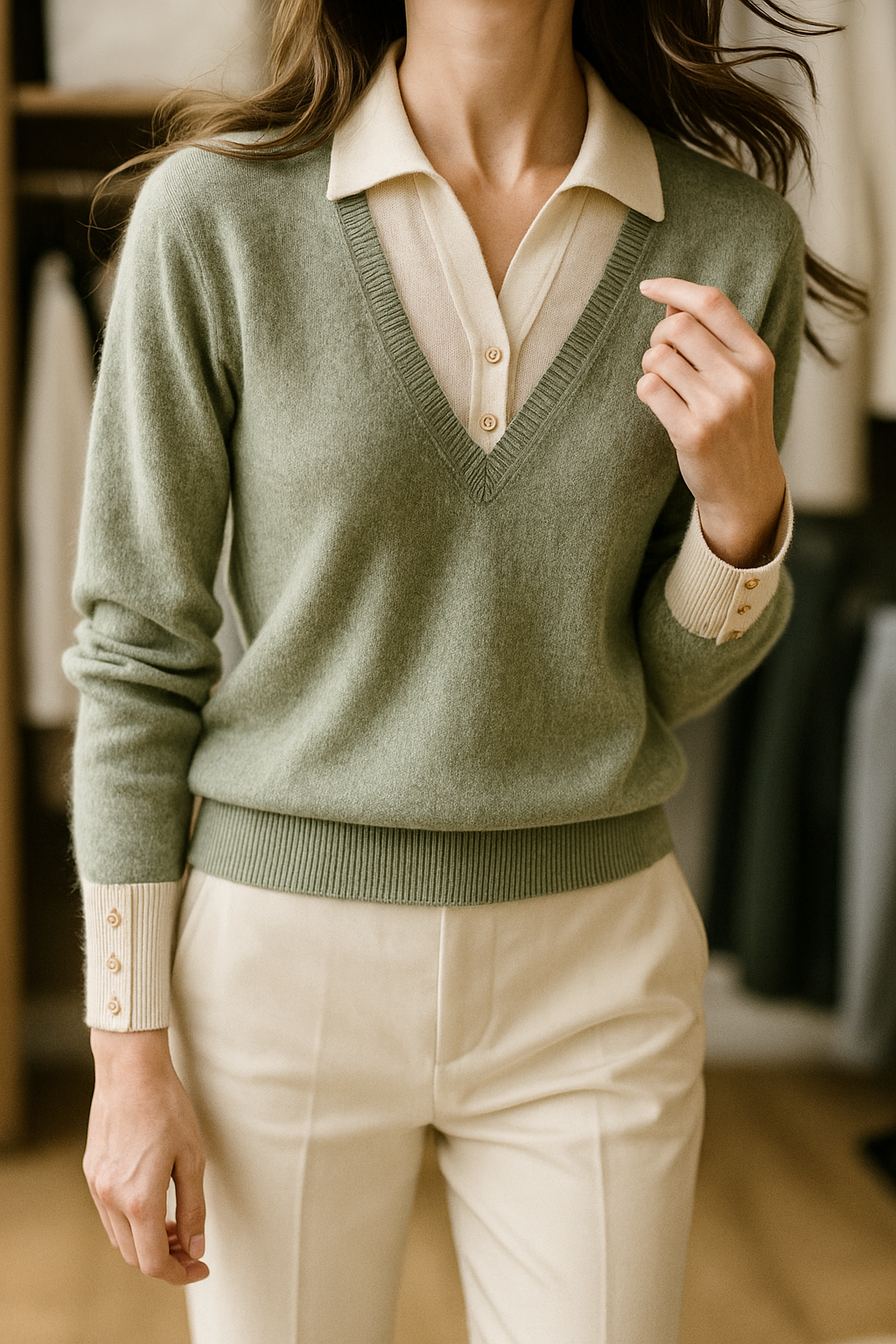 Duttini | Layered Knit Top