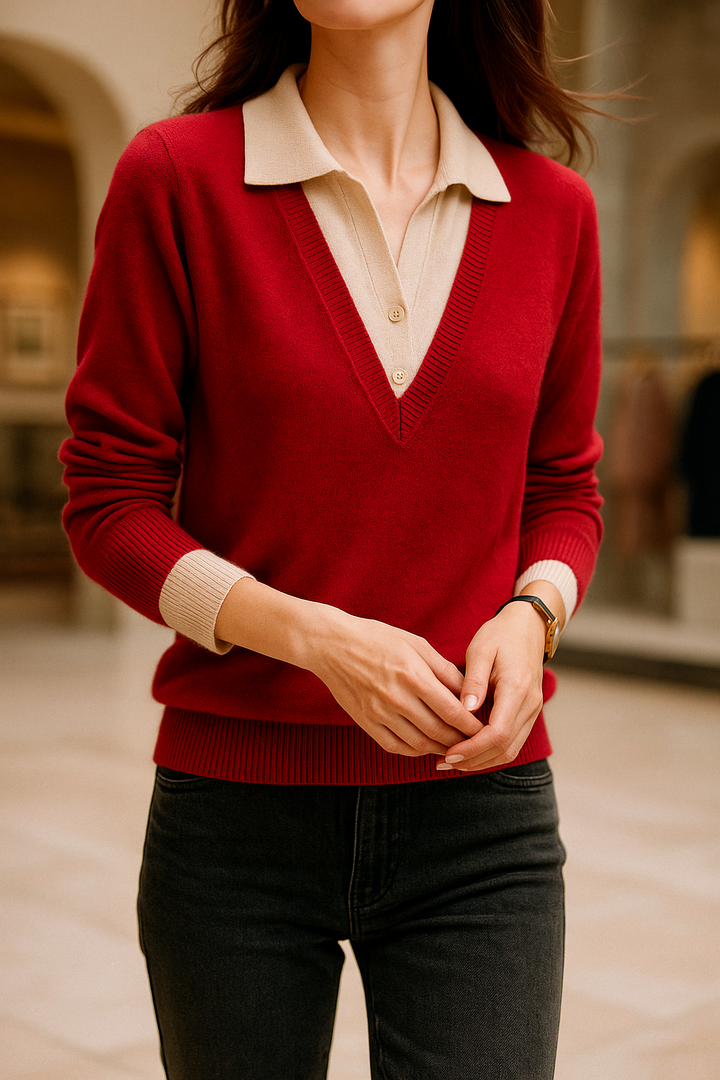 Duttini | Layered Knit Top