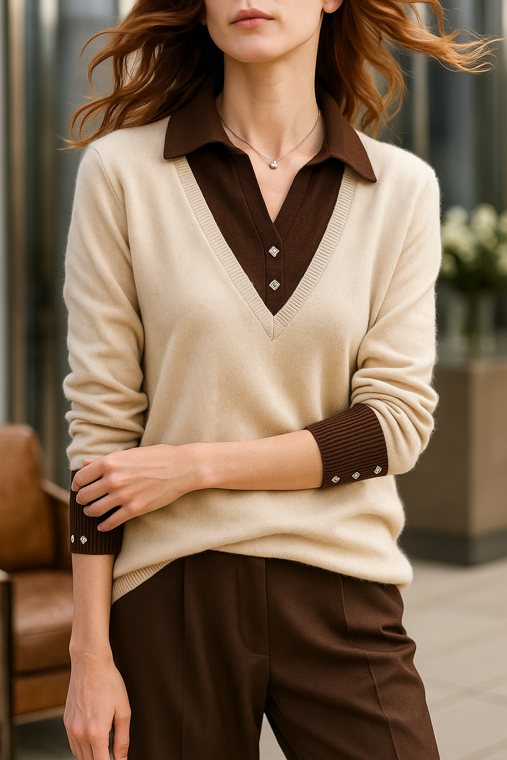 Duttini | Layered Knit Top