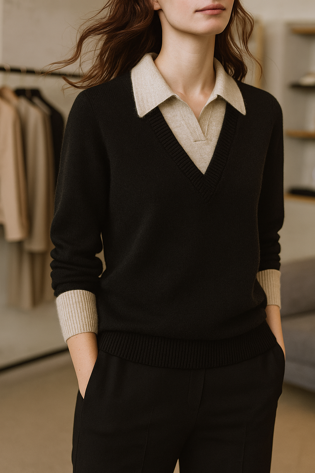 Duttini | Layered Knit Top