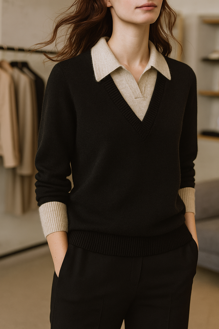 Duttini | Layered Knit Top