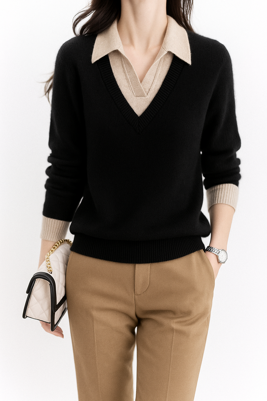Duttini | Layered Knit Top