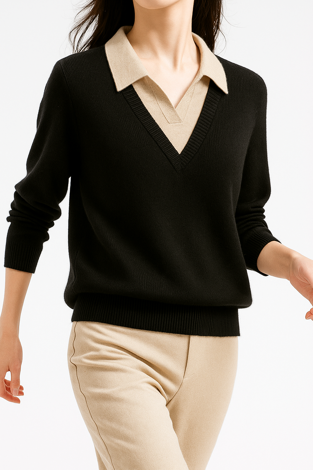 Duttini | Layered Knit Top