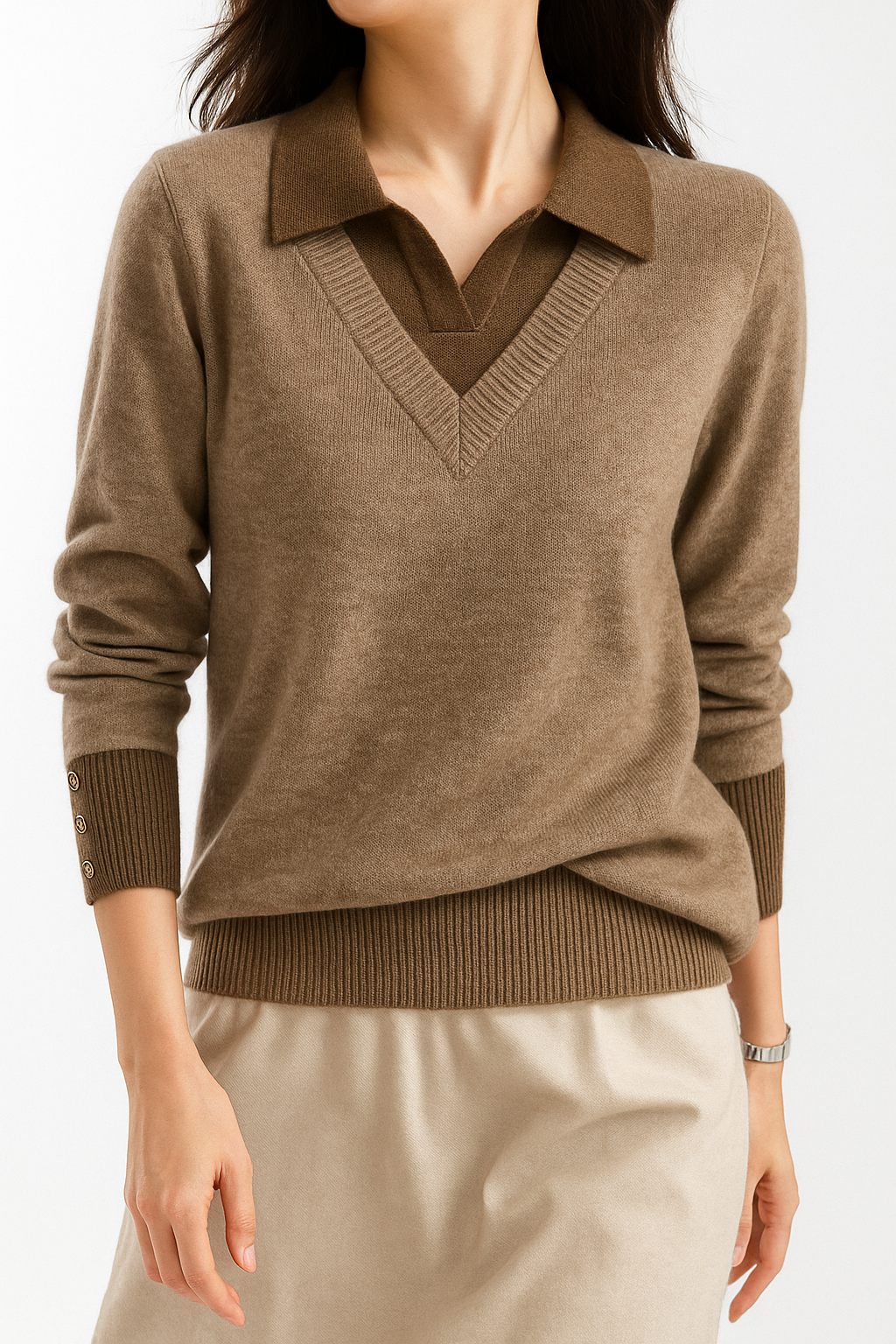 Duttini | Layered Knit Top
