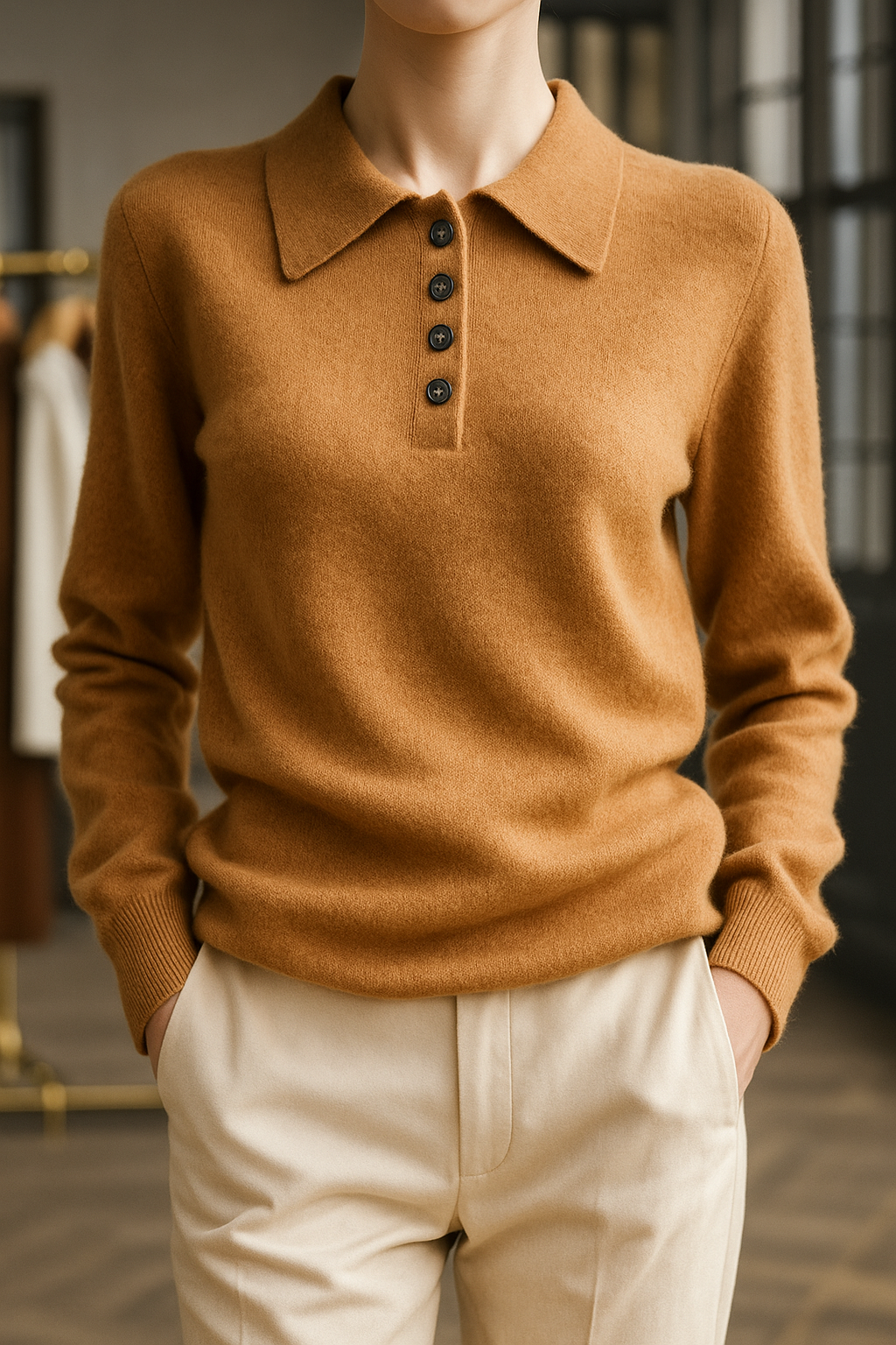 Duttini | Wool Polo Sweater for Men in Navy