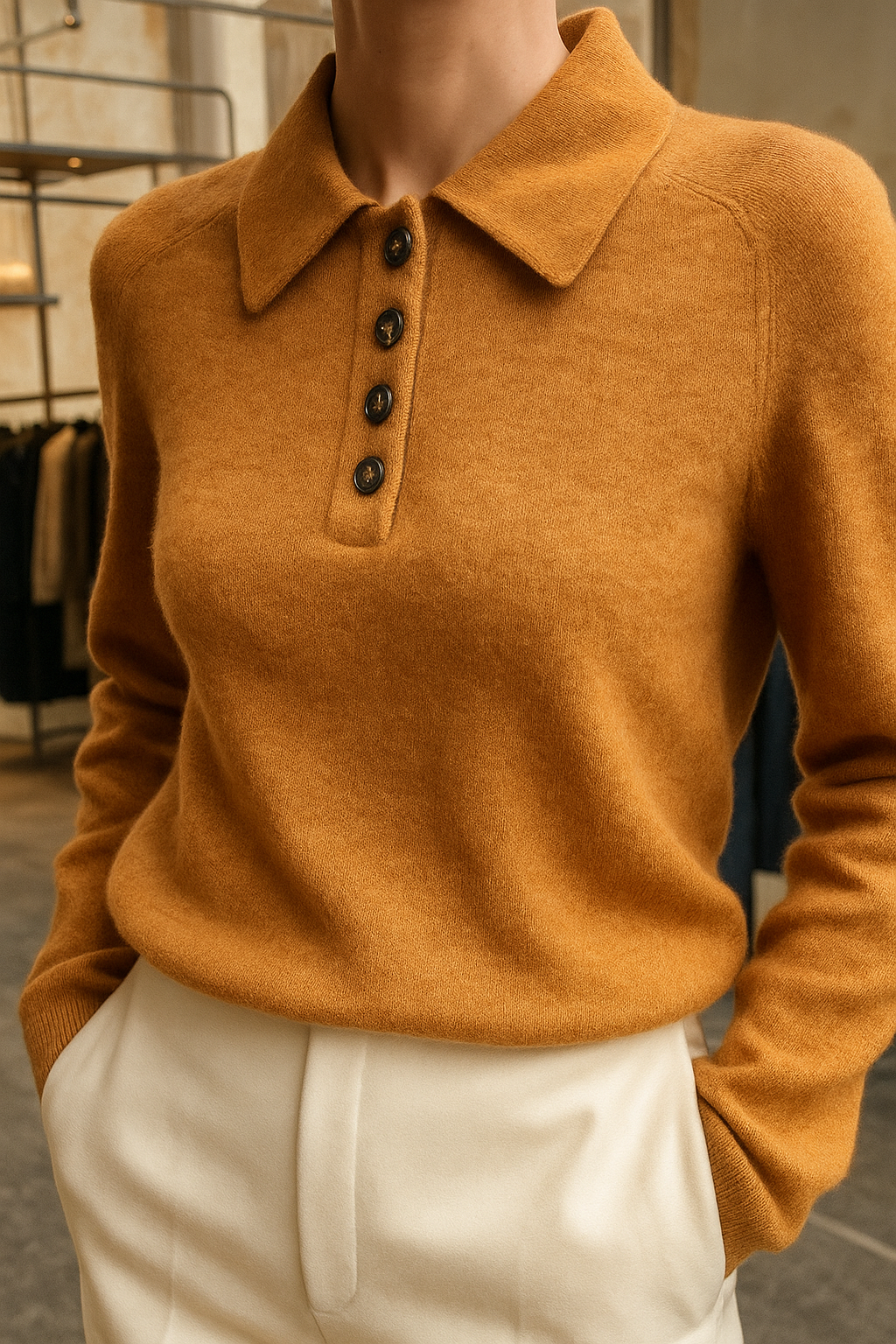 Duttini | Wool Polo Sweater for Men in Navy