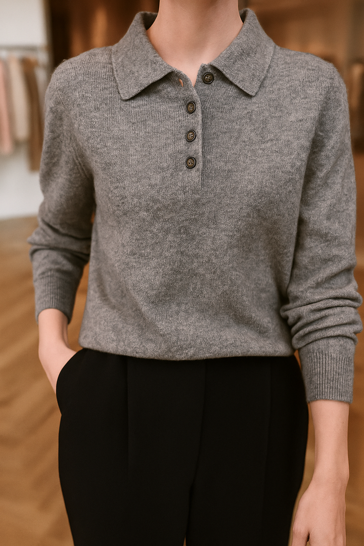 Duttini | Wool Polo Sweater for Men in Navy