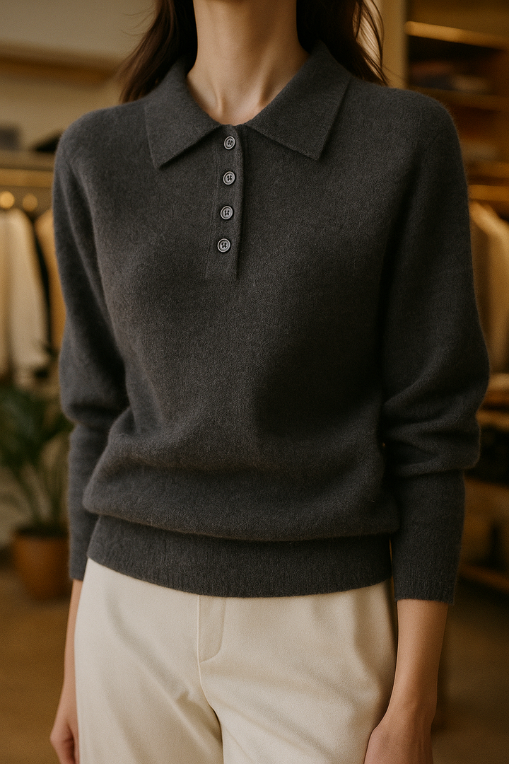Duttini | Wool Polo Sweater for Men in Navy