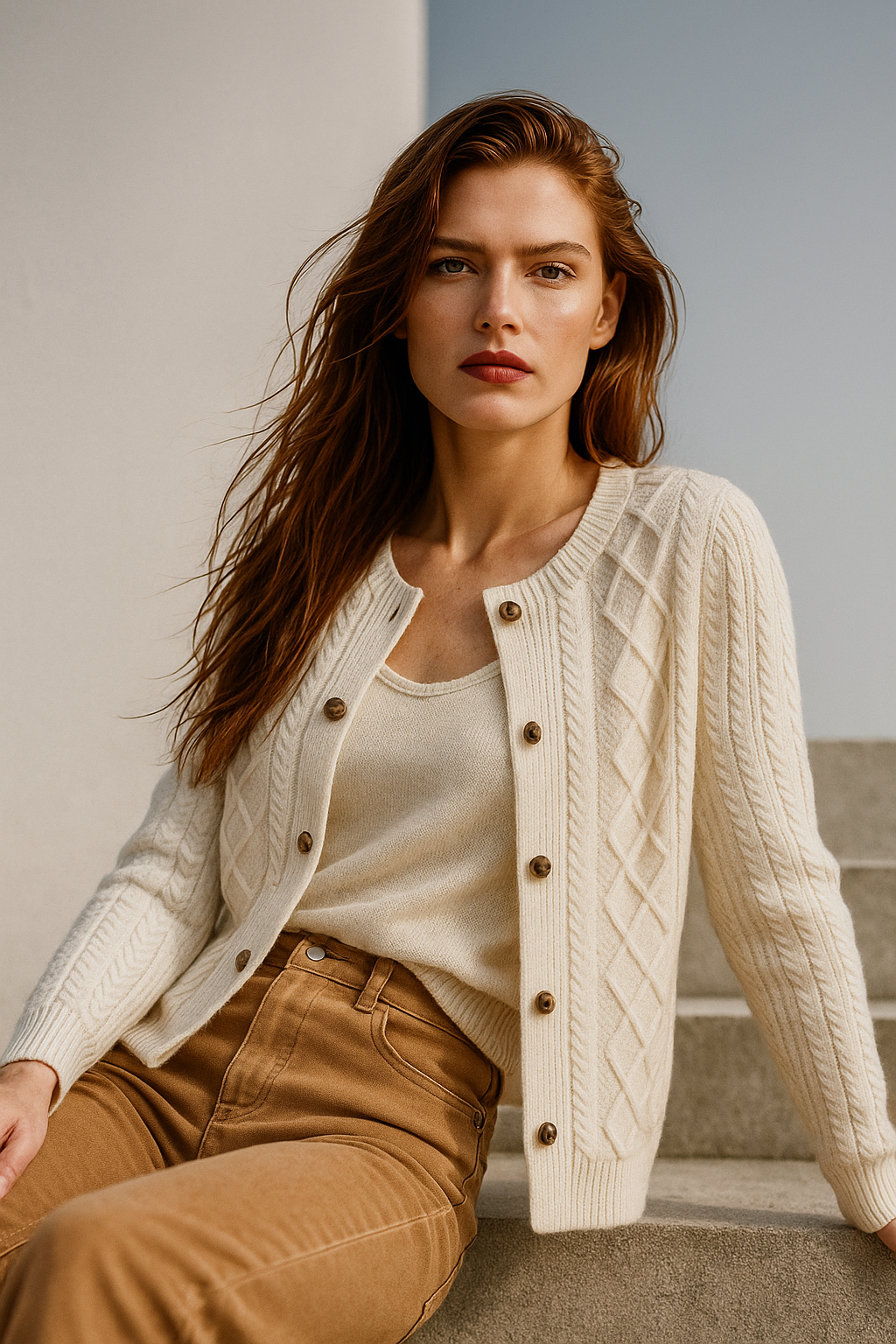 Duttini | Cable Knit Cardigan