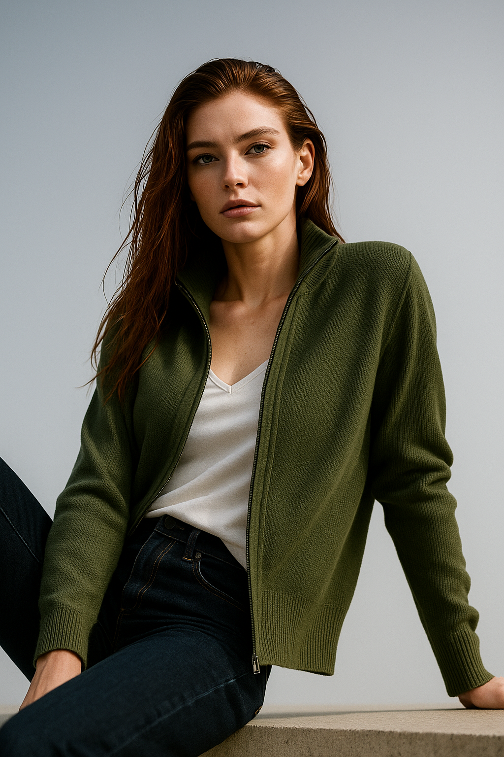 Duttini | Wool Zip Cardigan