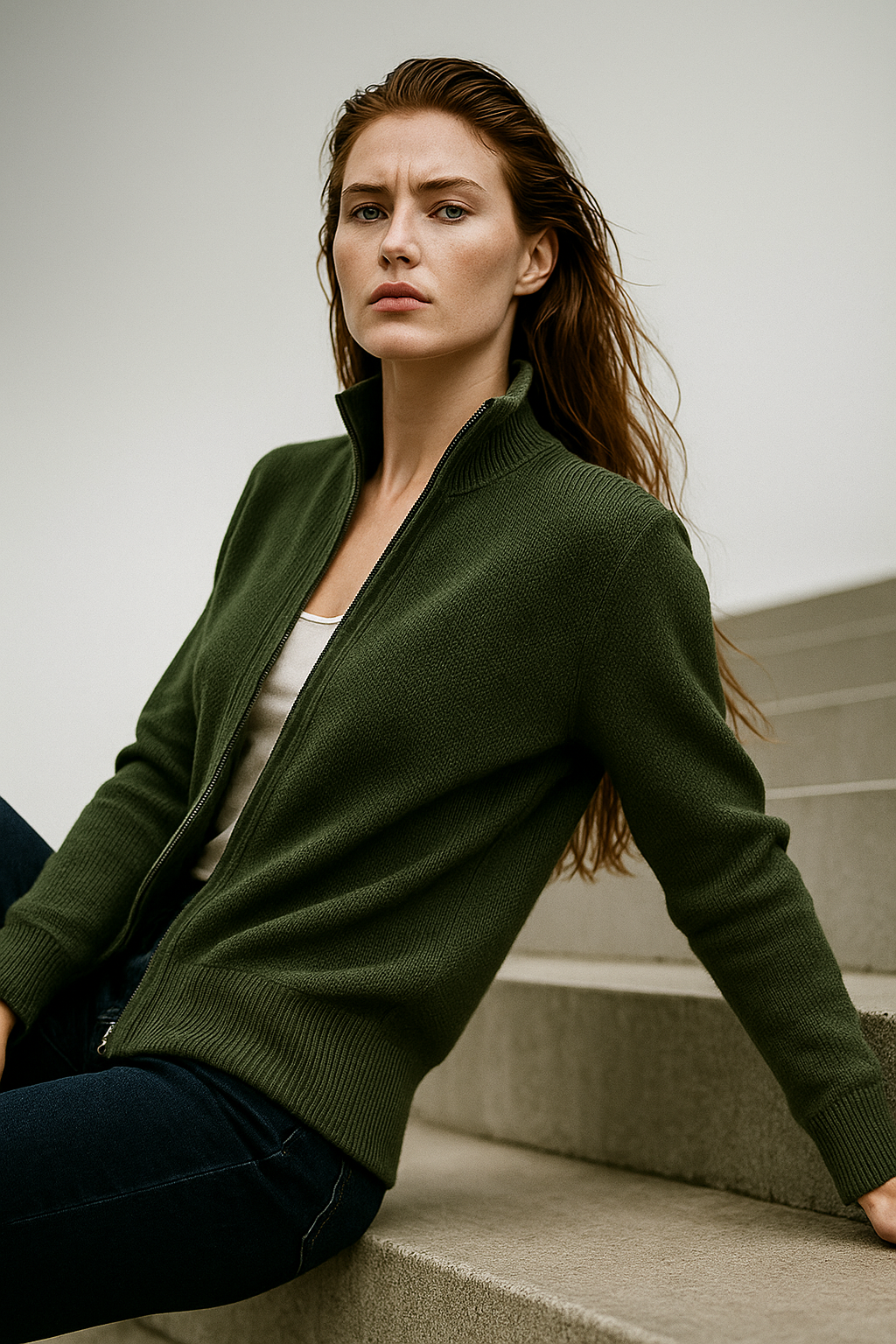 Duttini | Wool Zip Cardigan
