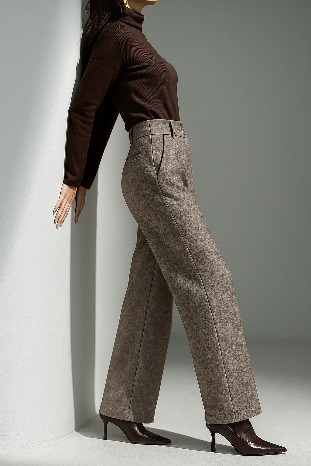 Duttini | Wool Wide-Leg Trousers