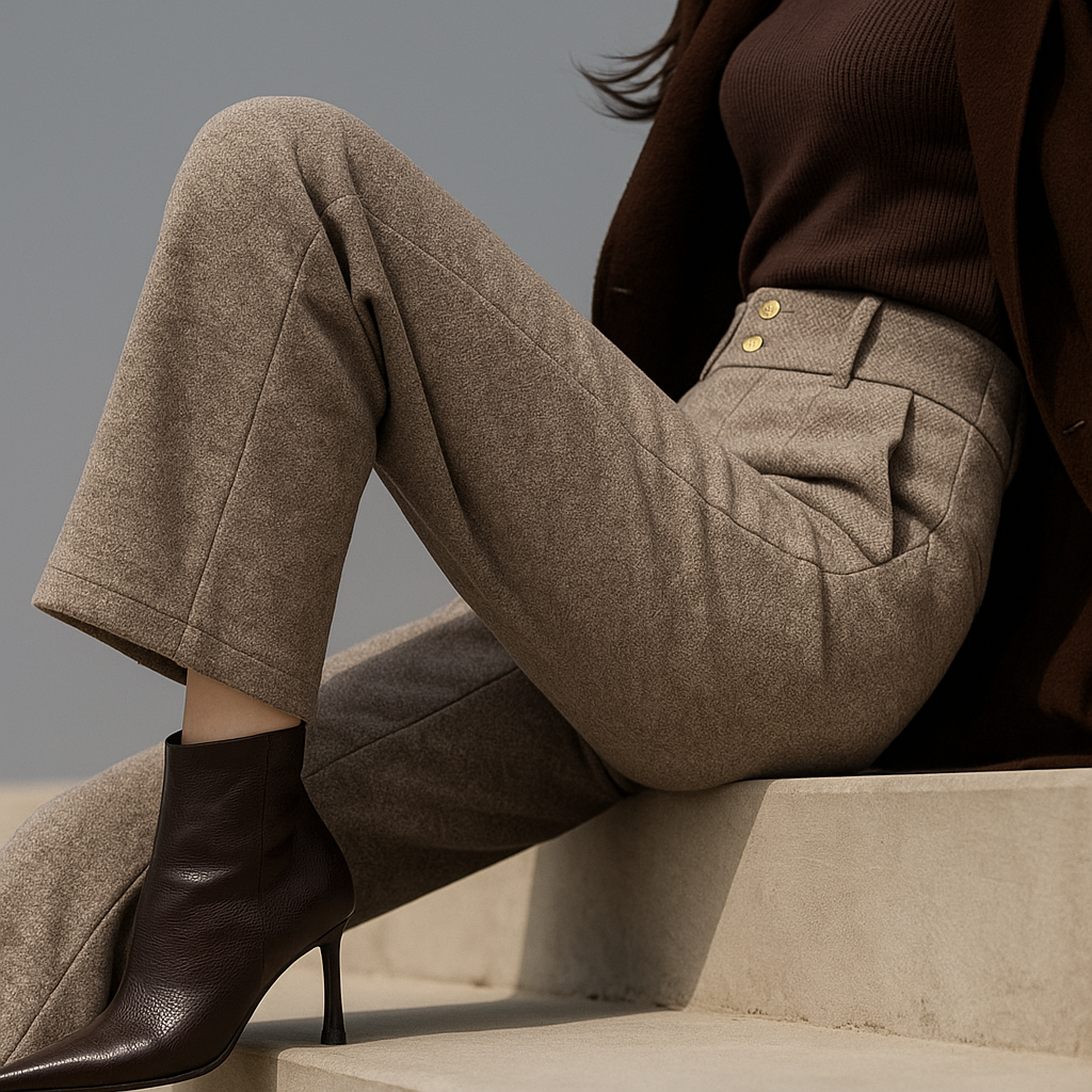 Duttini | Wool Wide-Leg Trousers
