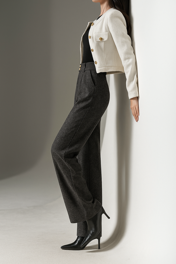 Duttini | Wool Wide-Leg Trousers