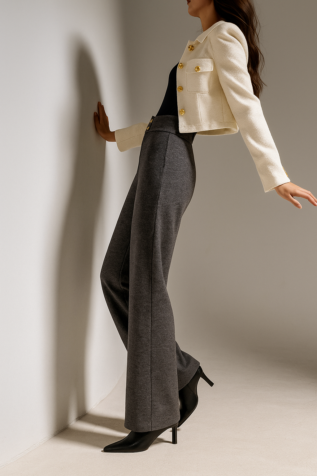 Duttini | Wool Wide-Leg Trousers