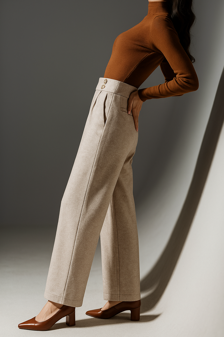 Duttini | Wool Wide-Leg Trousers