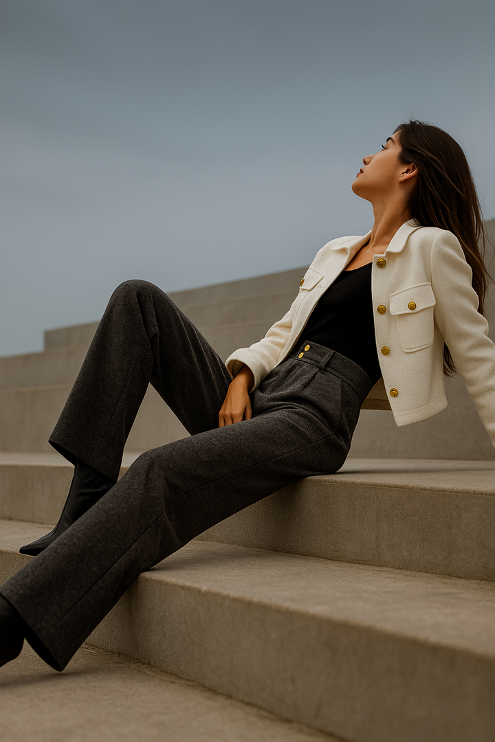 Duttini | Wool Wide-Leg Trousers