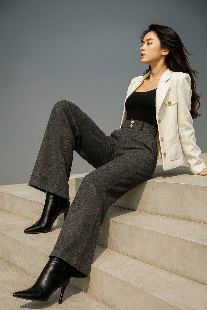 Duttini | Wool Wide-Leg Trousers