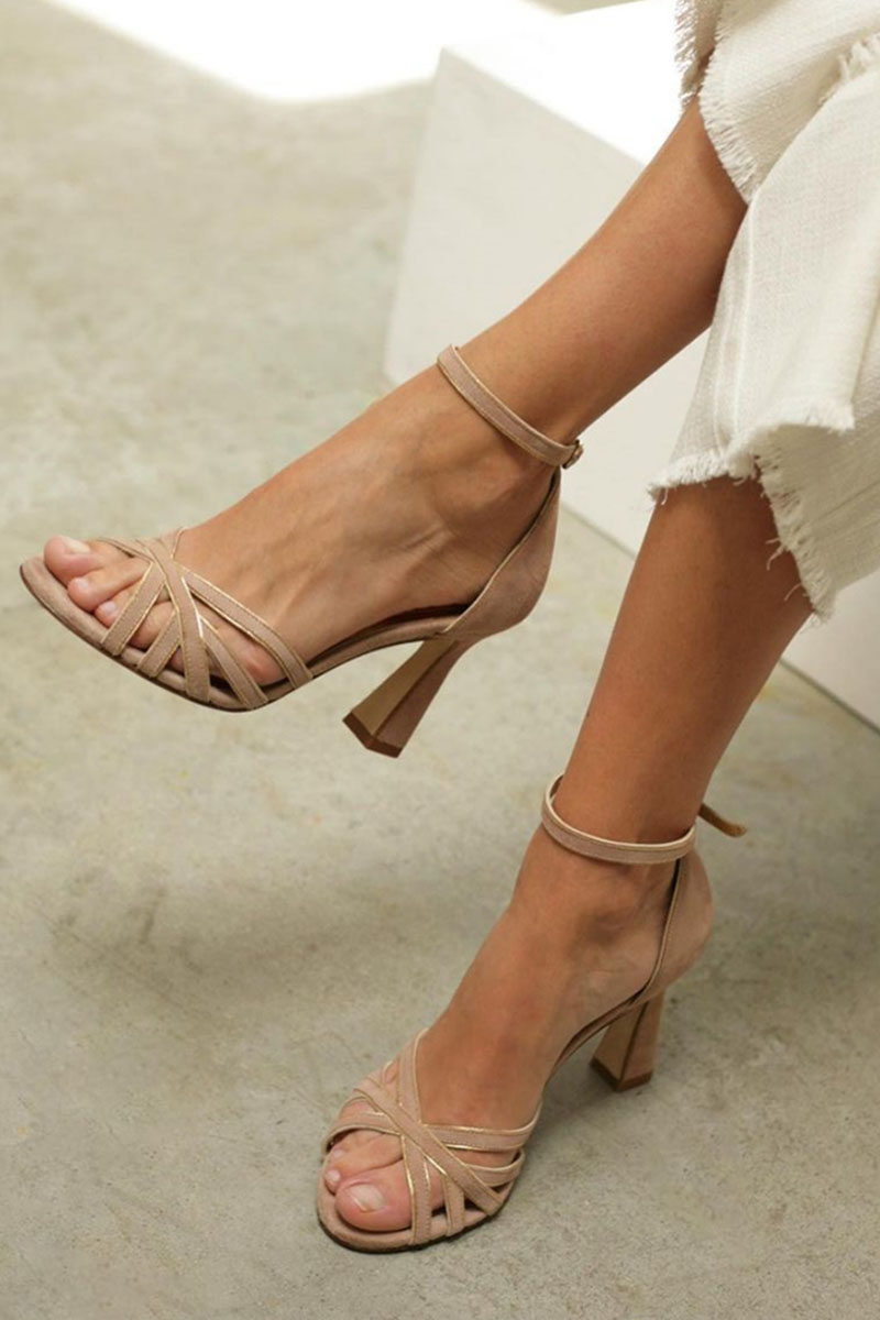 Duttini | Supportive Peep Toe Heels for All-Day Comfort