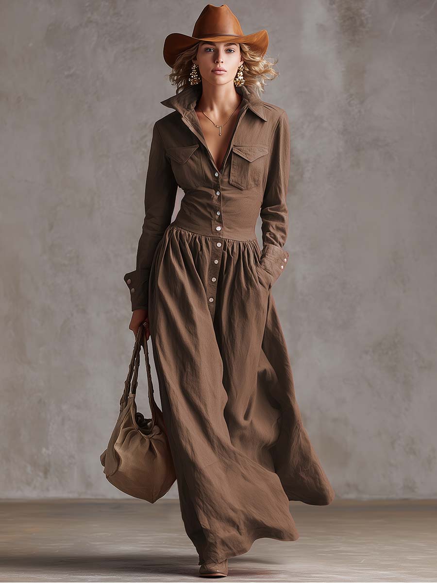 Duttini | Red Linen Casual Dress